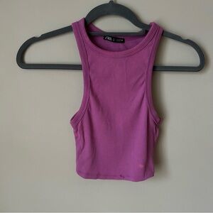 Zara Women's Pink Purple Magenta Ribbed Cropped Tank Top Size Small